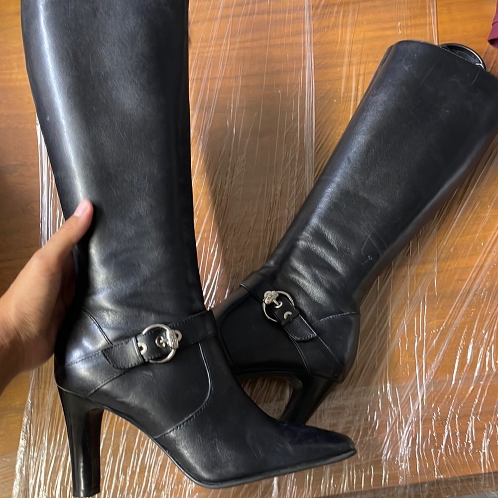 Knee high boot heels